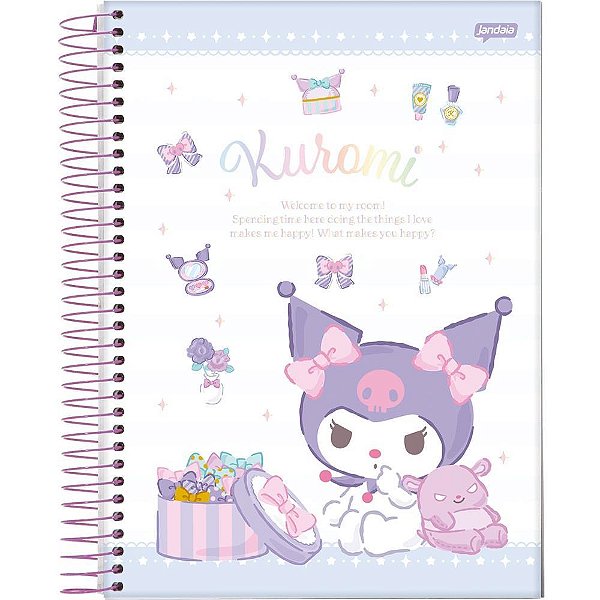 Caderno brochurao capa dura kuromi 80 fls - jandaia (pct.c/05)