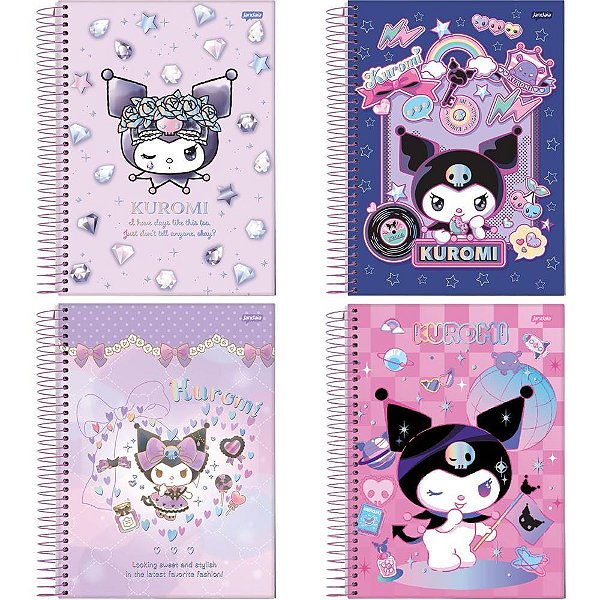 Caderno 10x1 capa dura kuromi 160fls. i.a - jandaia (pct.c/04)