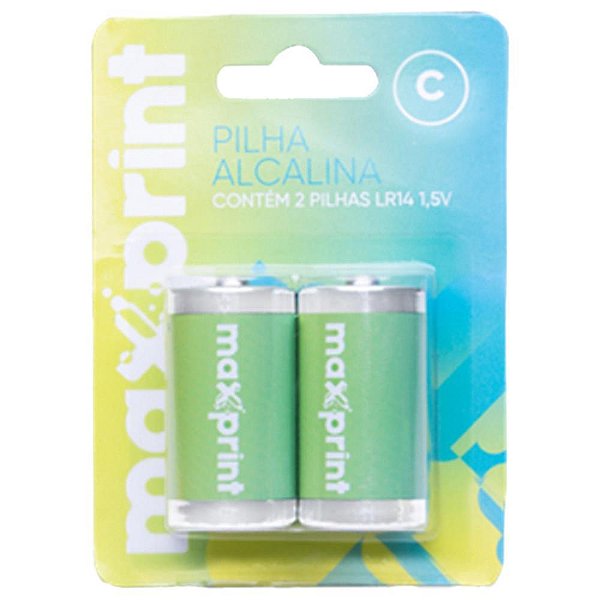 Pilha alcalina media c - maxprint (bl.c/02)