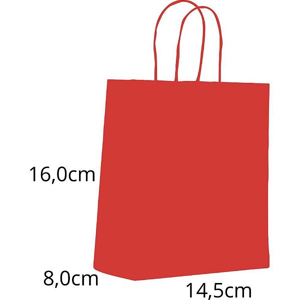 Sacola para presente lisa vermelho vivo pp 14,5x16x8cm - scrity (pct.c/10)