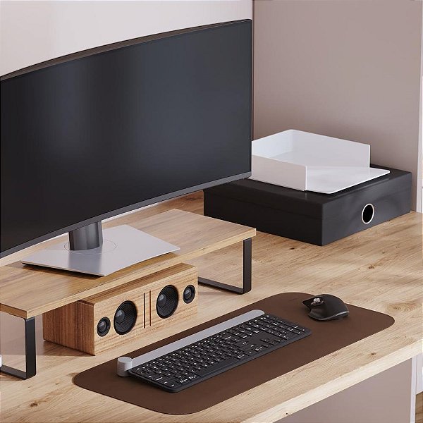 Mouse pad deskpad courino marrom 30x70cm - reliza (unidade)
