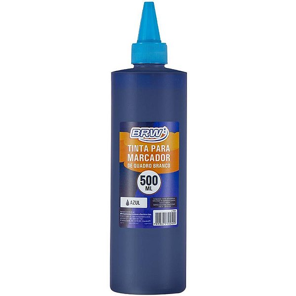 Tinta marcador quadro branco reabastecedor azul 500ml - brw (unidade)