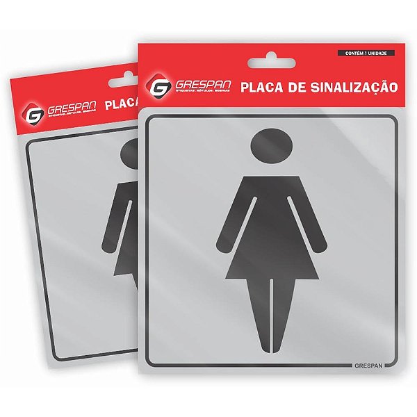 Placa de sinalizacao wc feminino 15x15cm. - grespan (pct.c/05)
