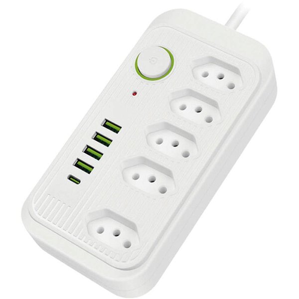 Filtro de linha 5 tomadas+usb 10a 2m - flex (unidade)