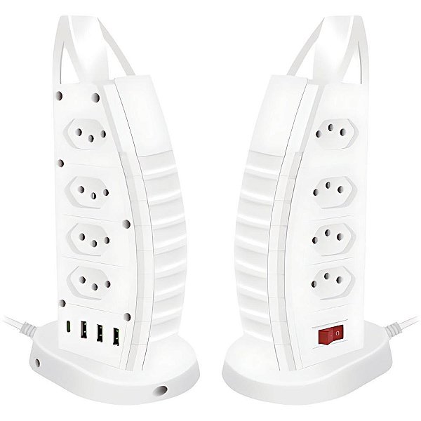 Filtro de linha 8 tomadas+usb 10a 2m branco - flex (unidade)