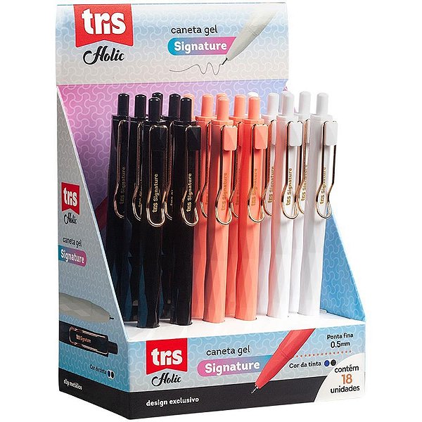 Caneta gel tris signature retr.0.5mm 3cor - summit (dp.c/18)