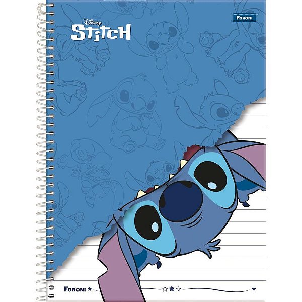 Caderno 01x1 capa dura stitch  80f - foroni (pct.c/04)