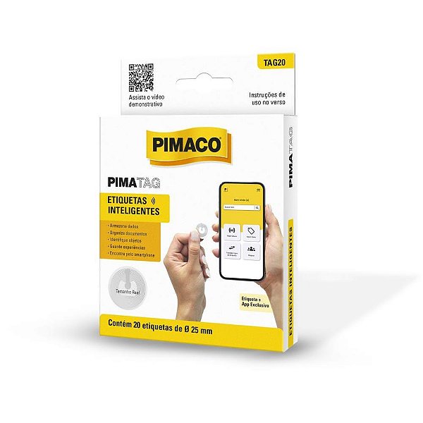 Etiqueta inteligente pimatag nfc tecno 25mm c/20 un - pimaco (caixa)