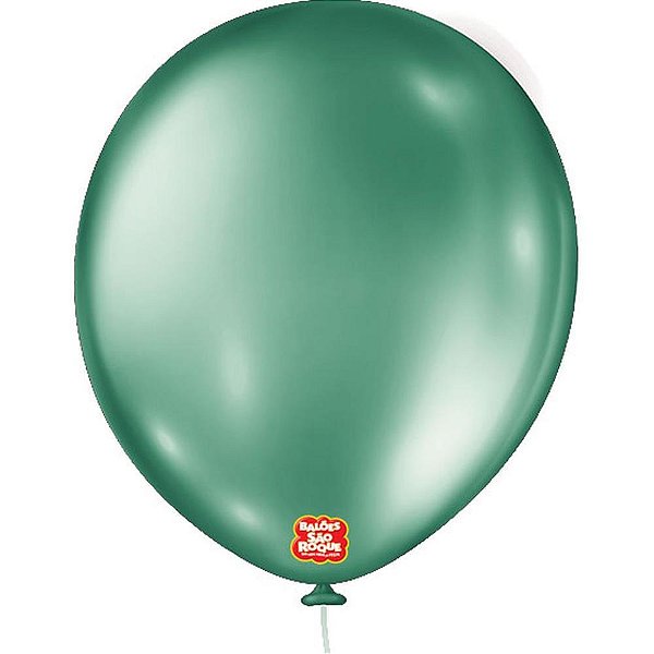 Balao 16 liso metalizado verde - sao roque (pct.c/10)