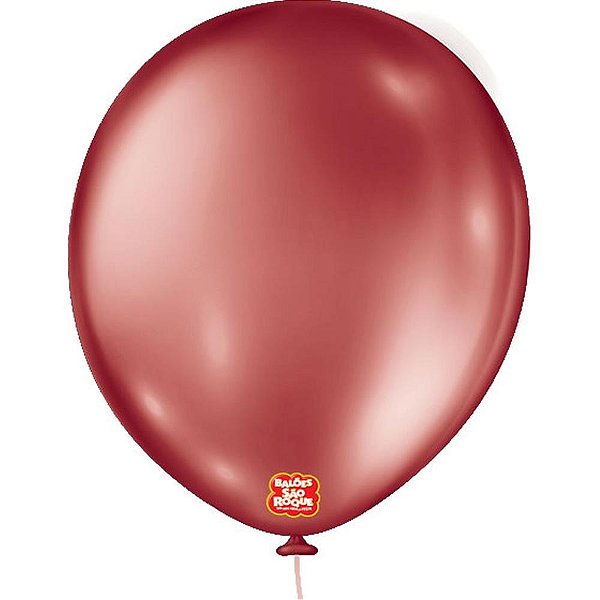 Balao 16 liso metalizado vermelho - sao roque (pct.c/10)