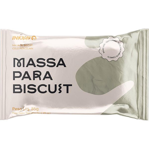 Massa de porcelana fria biscuit 85g natural - ink way (cx.c/10)