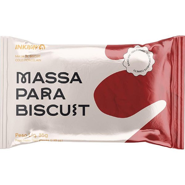 Massa de porcelana fria biscuit 85g vermelho rubi - ink way (cx.c/10)