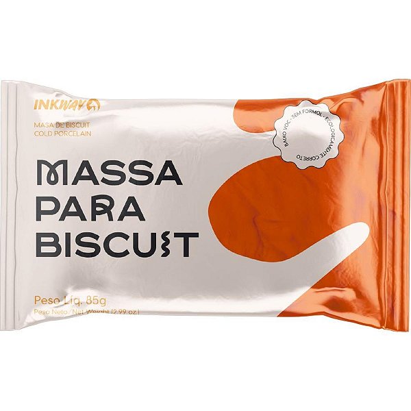 Massa de porcelana fria biscuit 85g laranja - ink way (cx.c/10)