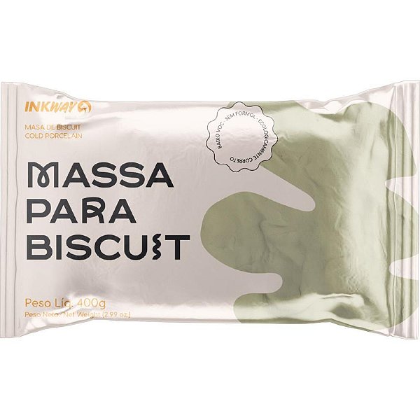 Massa de porcelana fria biscuit 400g natural - ink way (unidade)