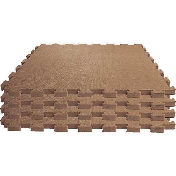 Tatame 04 placas 1x1mx1cm marrom - evamax (pacote)