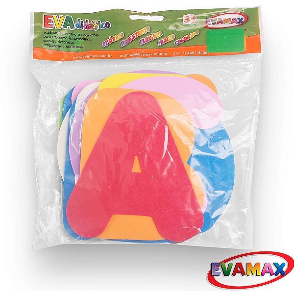 Material didatico eva alfabeto colors 13cm. 26pcs - evamax (pacote)
