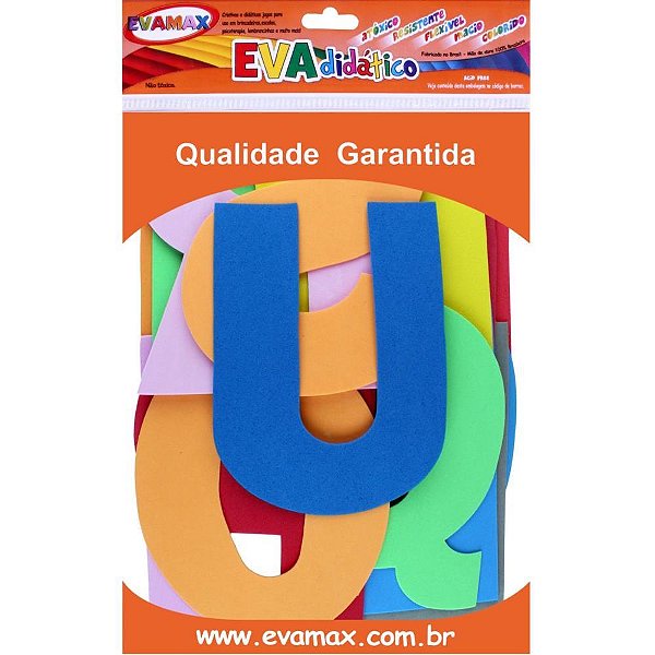 Material didatico eva letras gd. 21cm 31pcs colors - evamax (pacote)