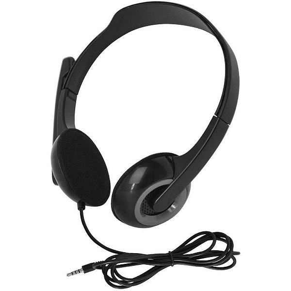 Fone de ouvido com microfone headset c/fio conexao p3 preto - multi (unidade)