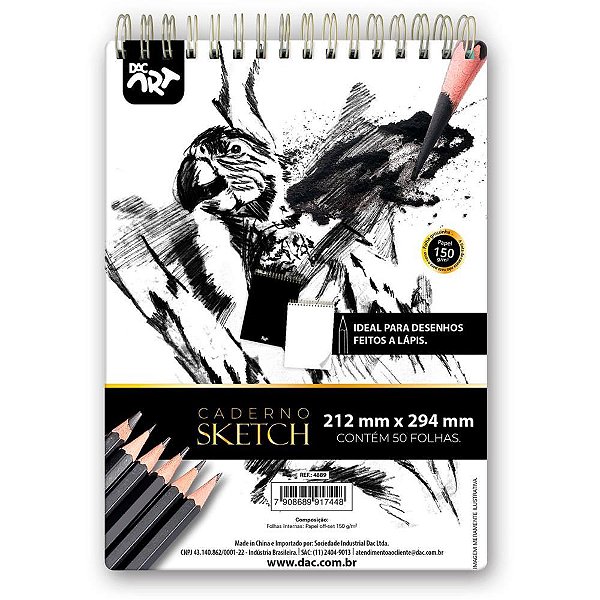 Caderno desenho universitario sketchbook tecnico 50f.150g - dac (unidade)