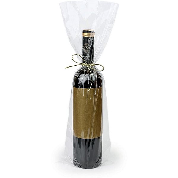 Embalagem para garrafa saco incolor 15x44cm - packpel (pct.c/25)