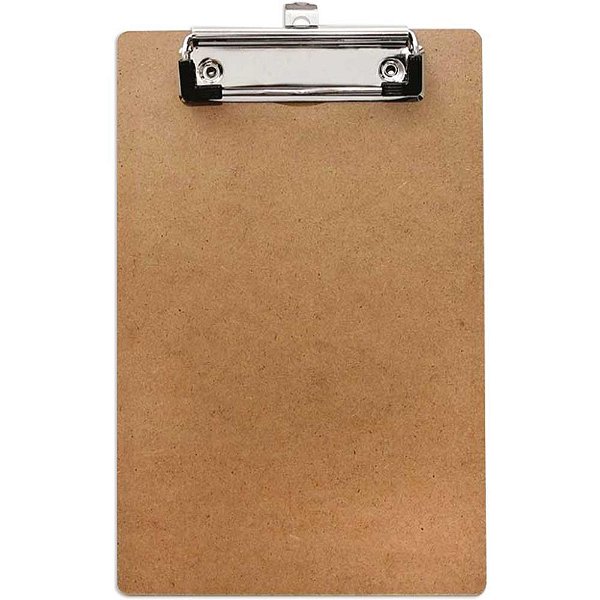 Prancheta duratex 1/4 c/prend.metal 23x17cm. - cortiarte (cx.c/24)