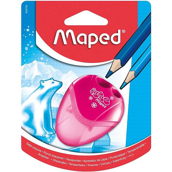 Apontador com deposito 2 furos i-gloo plastico cores sortidas - maped (dp.c/25)