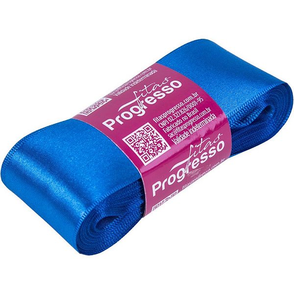 Fita de cetim 38mm 10m. azul royal 214 - fitas progresso (unidade)