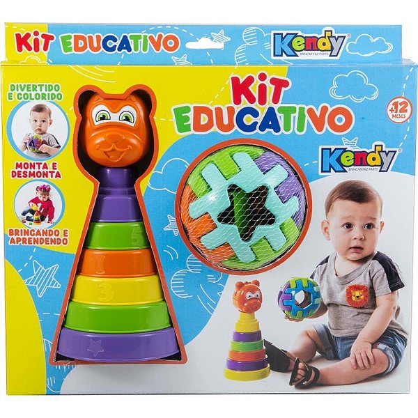Brinquedo educativo kit educativo c/8 peças - kendy brinquedos (unidade)
