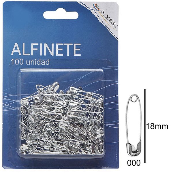 Alfinete seguranca n.000 prata c/100unid. - nybc (pct.c/06)