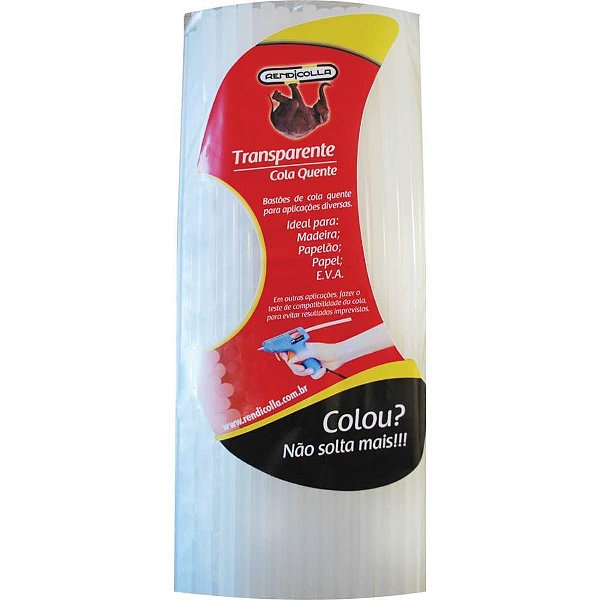 Cola quente refil grossa 1kg.transp.11,2x30cm. - rendicolla (pacote)