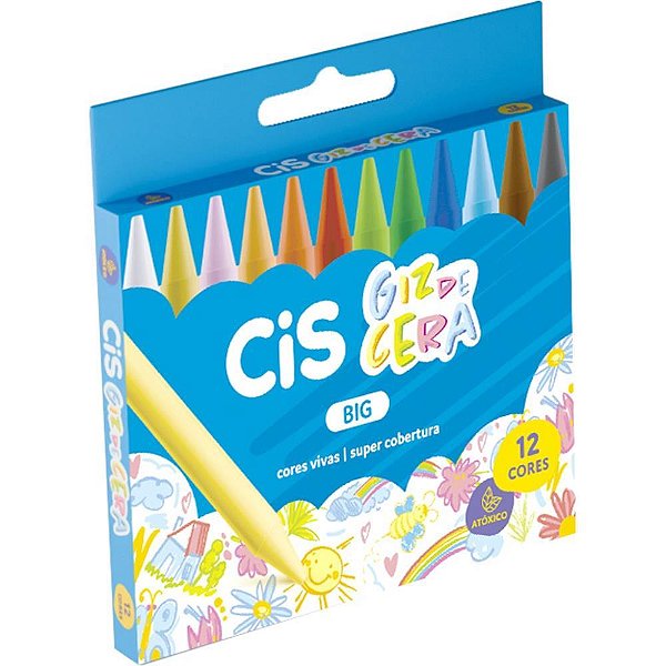 Giz de cera jumbo cis 12 cores - sertic (cx.c/12)