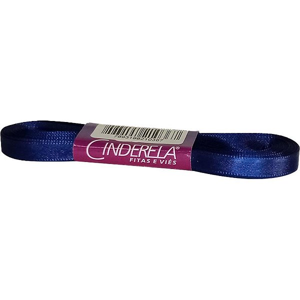 Fita de cetim 07mm 10m. azul marinho - cinderela (unidade)