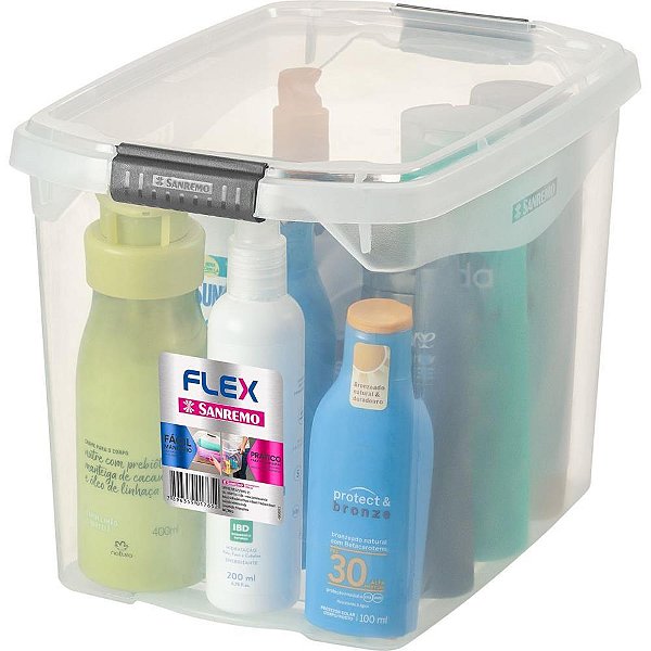 Caixa plastica multiuso flex incolor 11l. - sanremo (unidade)
