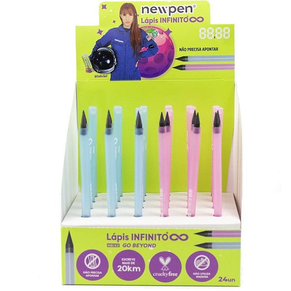 Lapis preto redondo infinito hb basic 2 cores - newpen (dp.c/24)
