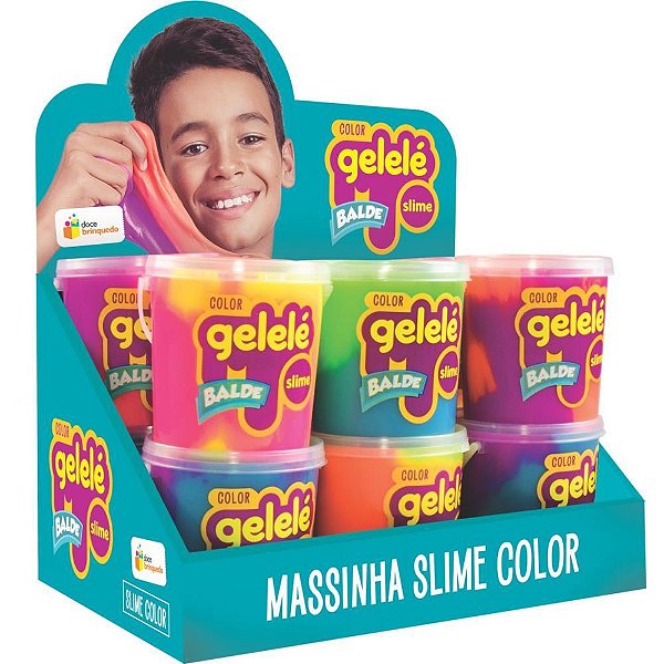 Slime gelelé balde color 457g - doce brinquedo (dp.c/12)