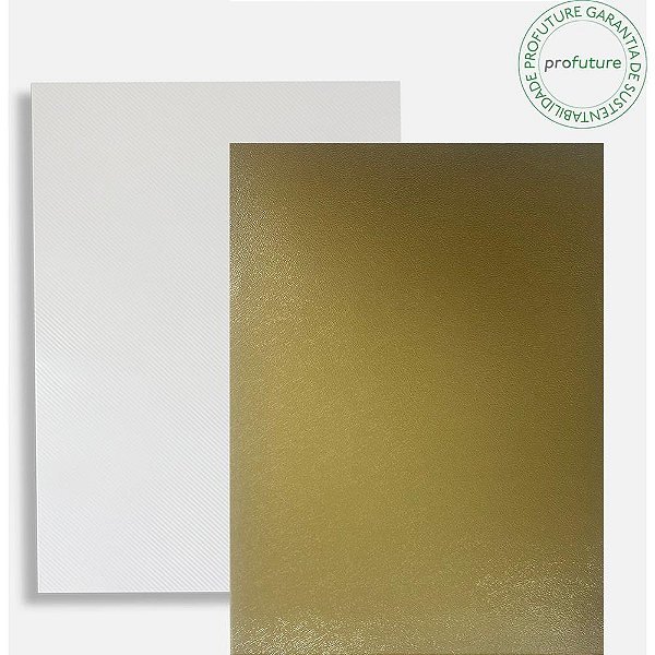 Capa para encadernacao a4 5 cristal + 5 ouro couro - prolam (kit)