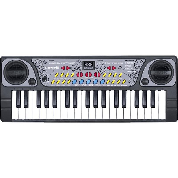 Instrumento musical teclado com microfone c/37tecl - dm toys (unidade)