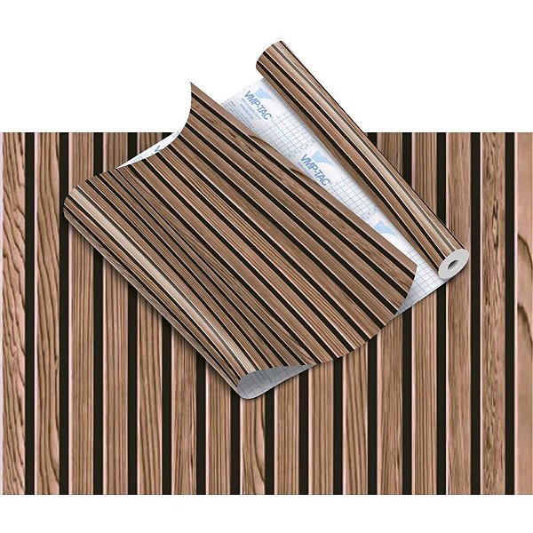 Plastico adesivo 45cmx10m madeira ripado carvalho - v.m.p. (rolo)