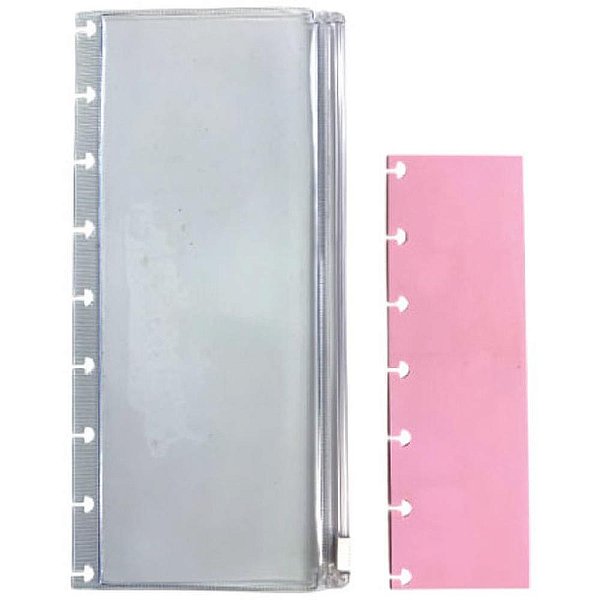 Estojo simples pvc transp. c/regua pp rs - romitec (unidade)