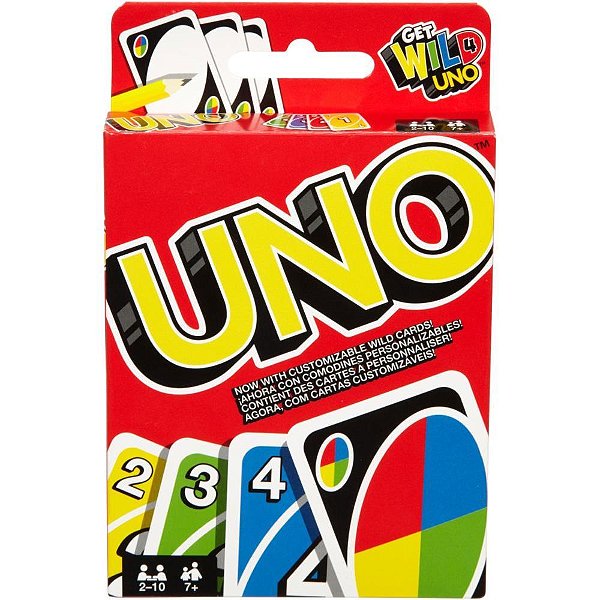 Jogo de cartas uno original - mattel (cx.c/12)