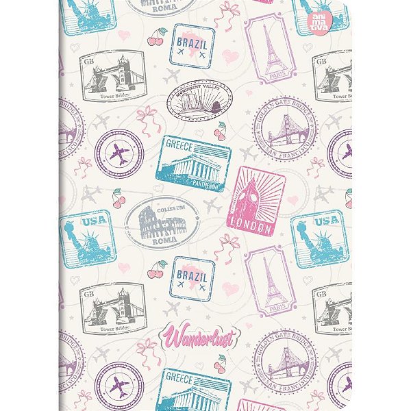 Caderno brochura 1/4 larissa manoela wanderlust 32f - animativa (pct.c/10)