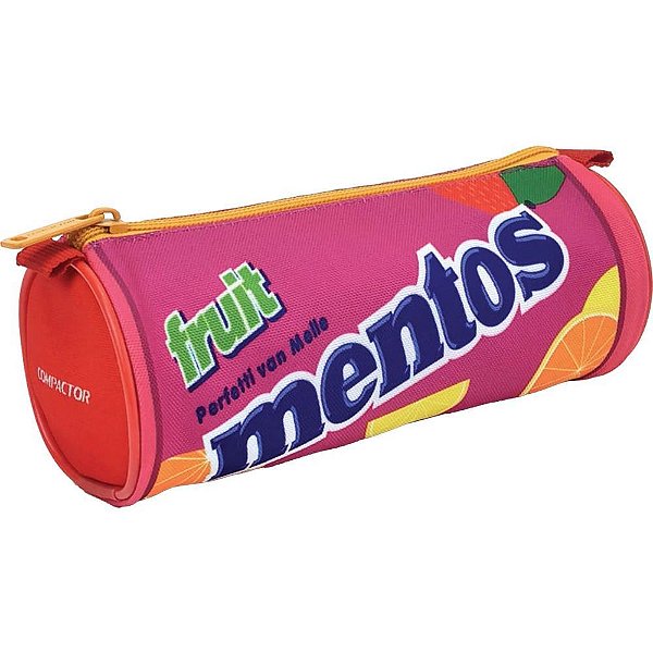 Estojo simples mentos fruit redondo rosa - compactor (cx.c/05)