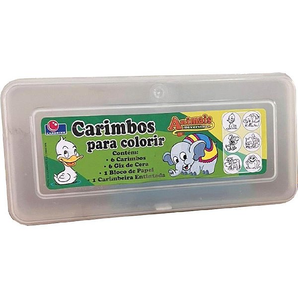 Carimbo pedagogico animais estojo+bloco+giz+alm. - carbrink (kit)