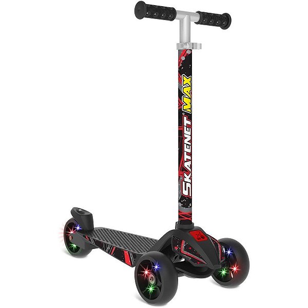 Patinete skatenet max led preto - bandeirante (unidade)