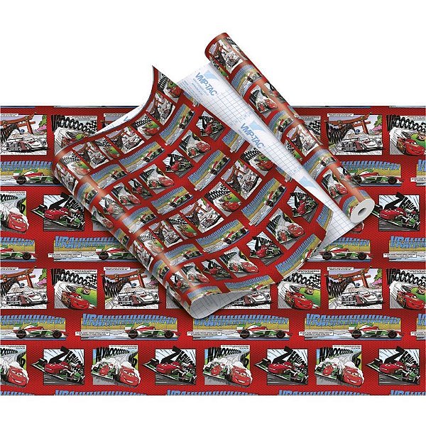 Plastico adesivo 45cmx10m carros - v.m.p. (rolo)