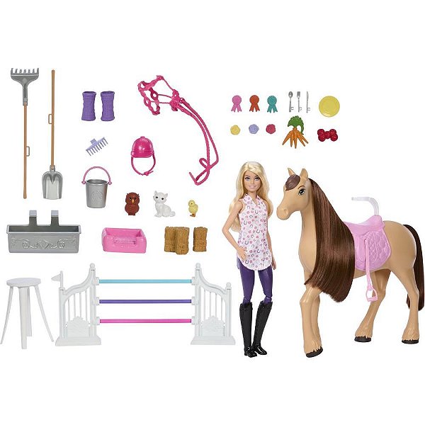 Barbie entretenimento div.estabulo de cavalos c/bone - mattel (unidade)