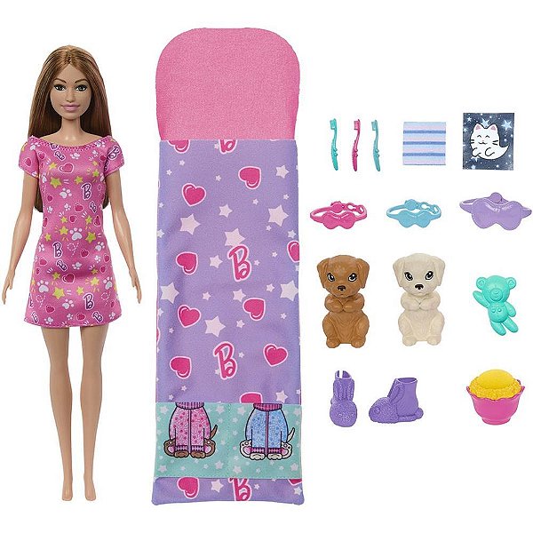 Barbie family festa do pijama com cachorrinh - mattel (unidade)