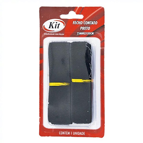 Velcro 25mmx100cm pt. - kit (cartela)