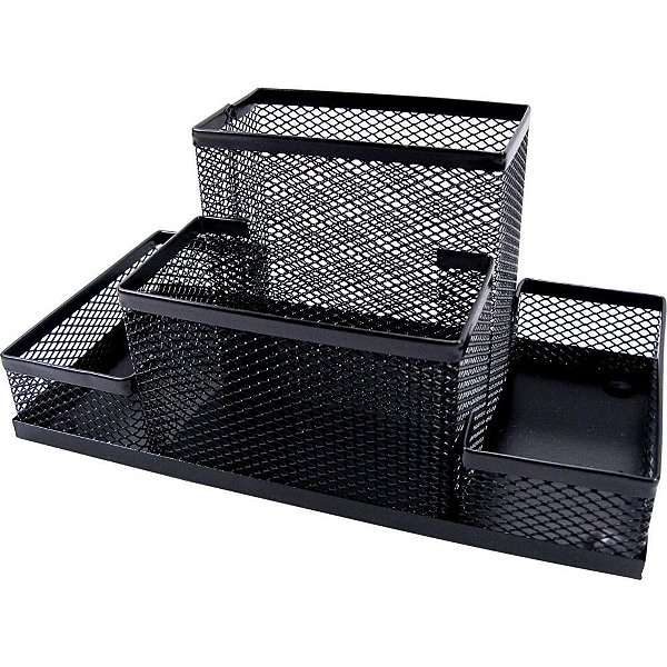 Acessorio para mesa aramado porta objetos preto - kit (unidade)