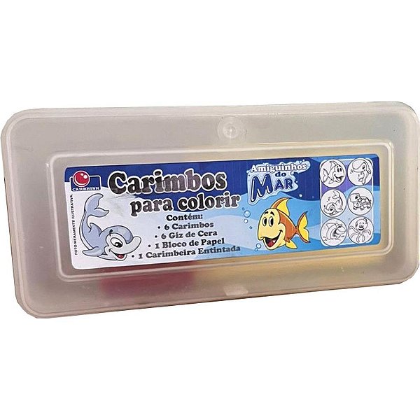 Carimbo pedagogico fundo do mar est+bloco+giz+alm - carbrink (kit)